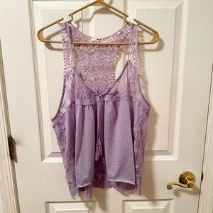 Y2K vibes Bongo casual crochet detailed sleeveless‎ top